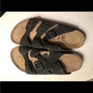 Brand new in box Birkenstock Marseilles Black Leather and Cork orig box size 8